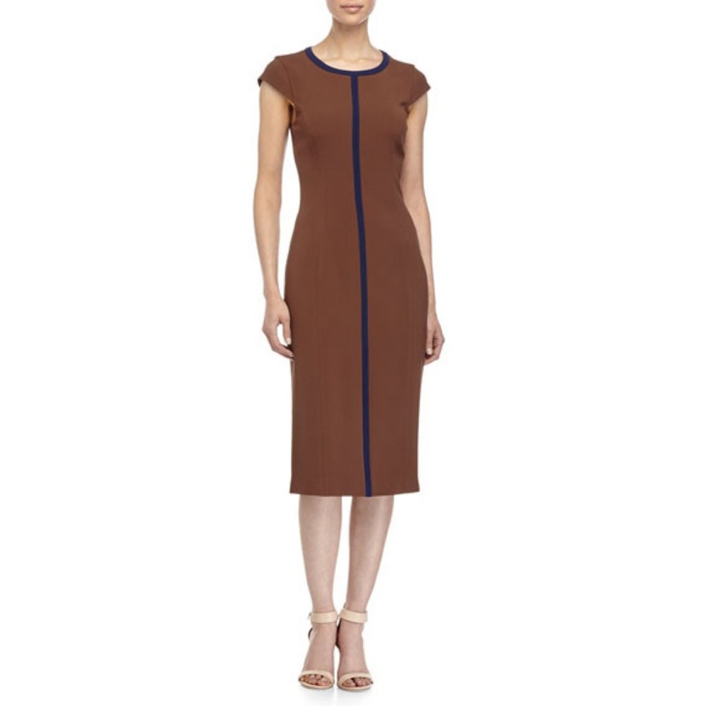 Michael Kors Collection - Cap-Sleeve Contrast Sheath Dress